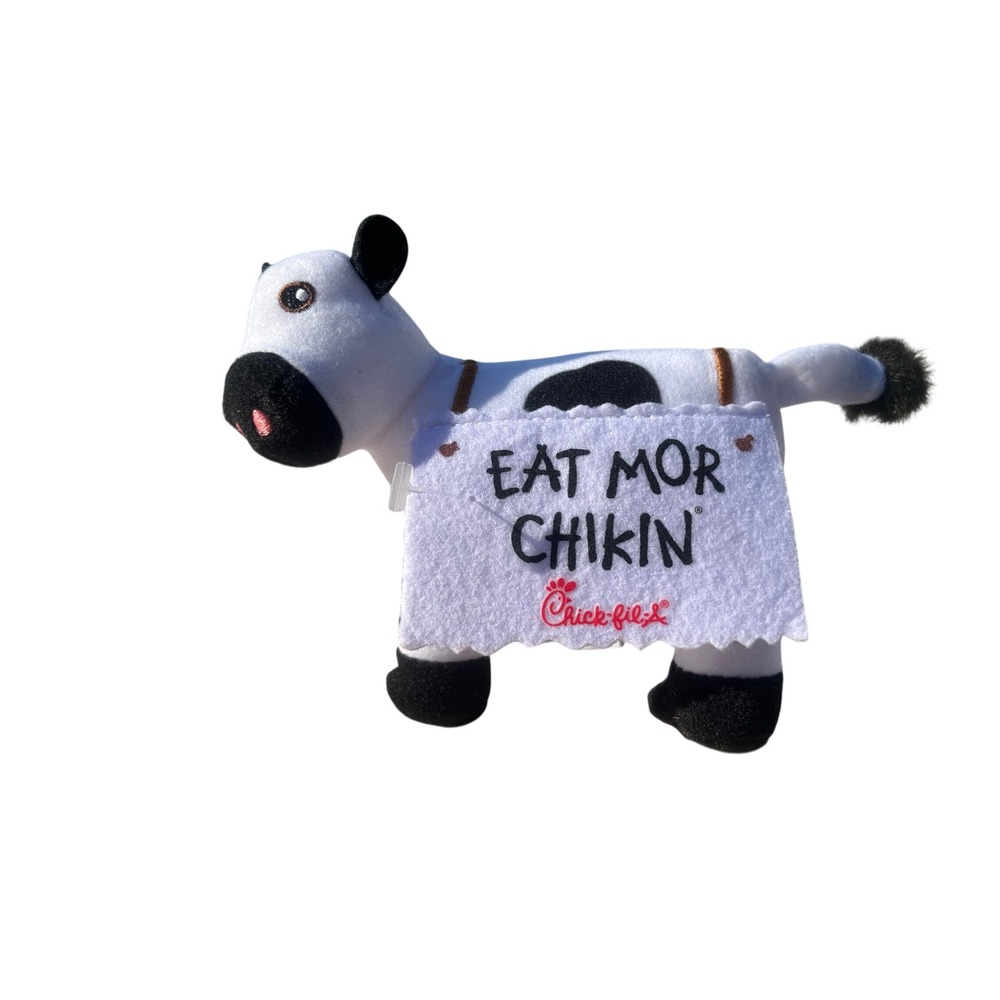 Chick-fil-A Eat Mor Chikin Plush‎ Cow 2017 Mascot Stuffed Animal White Black